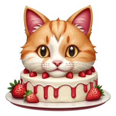 Close-up cinematic shot of a cat tasting strawberry cake, creamy frosting on its paws, dramatic soft lighting, warm tones, ultra detailed fur, shallow depth of field, professional photography style
, sticker