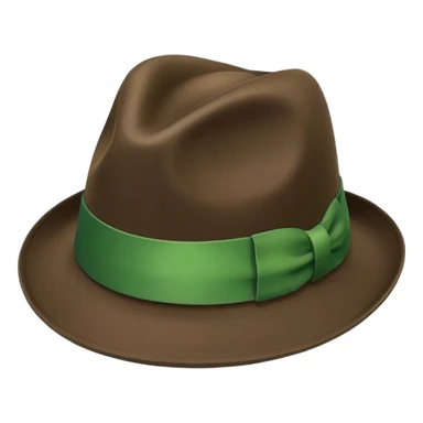 a fedora emoji with a green band sticker