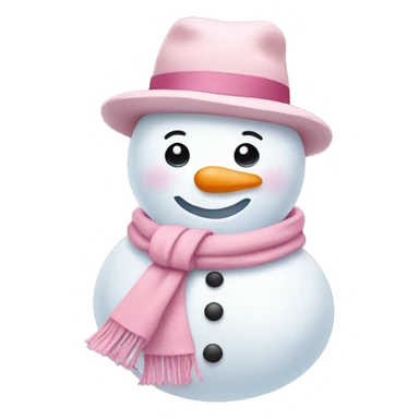 snowman with pastel pink scarf and hat sticker