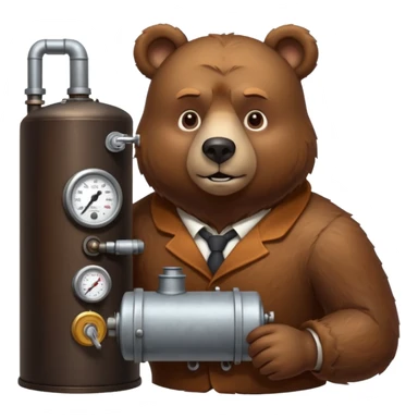 bear works on boiler sticker