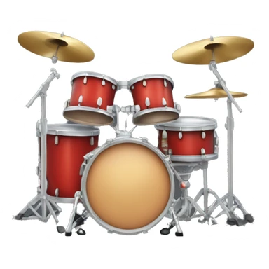 An emoji of a drum set, featuring a bass drum, snare drum, cymbals, and toms, representing a full percussion kit for playing music sticker