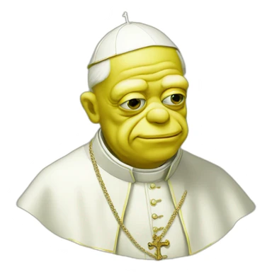 pope Pepe frog yellow face sticker