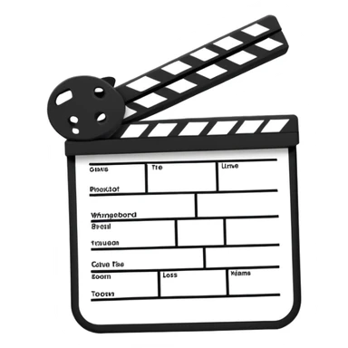 simplest possible clapperboard outline, bare minimum lines sticker