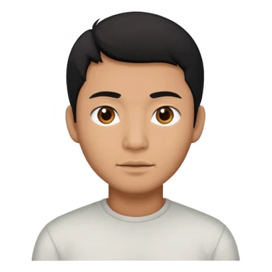 Brown Asian man with black hair black eyes sticker