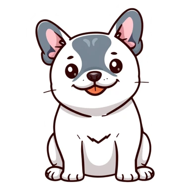 cute french bulldog smiling sticker