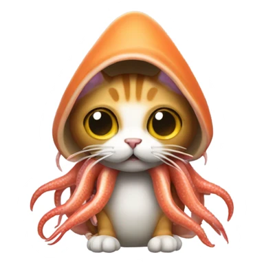 Cat in a squid costume sticker