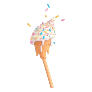 magic wand with vanilla frosting, dripping effect, and pastel confetti sticker