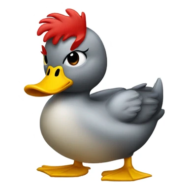 yellow duck with red horn sticker