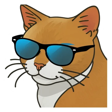 Cat with sunglasses sticker