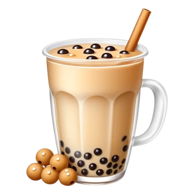 Chinese brown sugar milk tea with boba pearls sticker