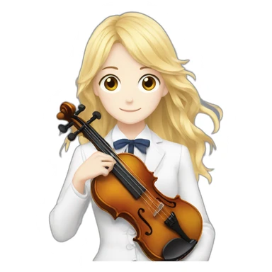 Your lie in april blonde girl violin sticker