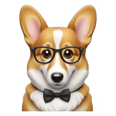 corgi with glasses and calculator sticker