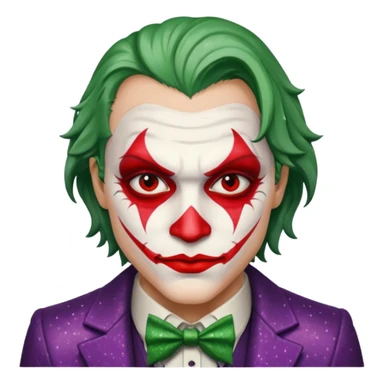 Glitter RED and White Joker Gangster  sticker