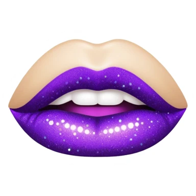 glitter purple lipstick sticker