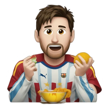 Messi eating word cup sticker