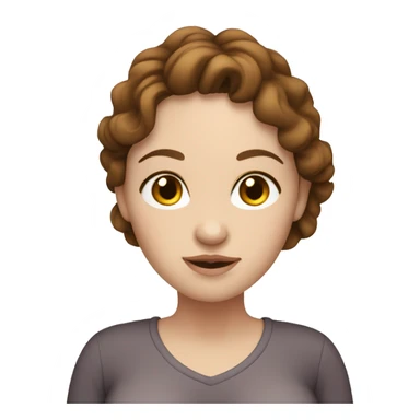 pregnant woman white skin, brown hair, hazel eyes sticker