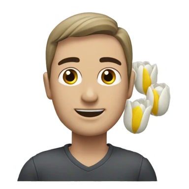 Cuarzos con tulipanes blancos sticker