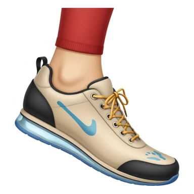 a shoe with a foot inside, stepping and showing a clear shoe print below. and leg with motion line







 sticker