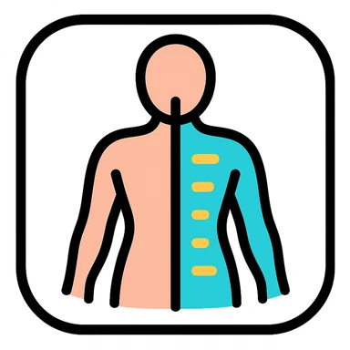 iOS app icon with a minimal outline of a body and a glowing scan line moving vertically, symbolizing body scanning and weight loss advice, fresh and inviting sticker