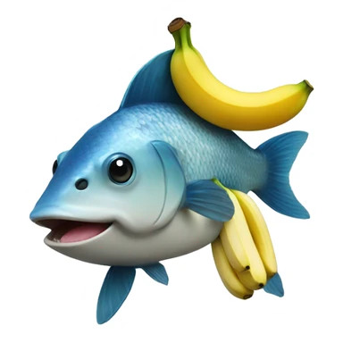 A fish eating a banana  sticker