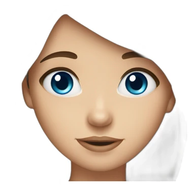 Girl with brown hair and blue eyes on party sticker