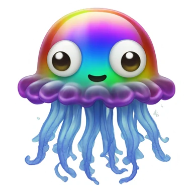 Rainbow jelly fish  sticker