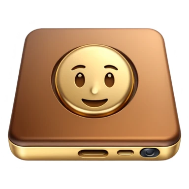 3D Brown golden apps and digital tools sticker
