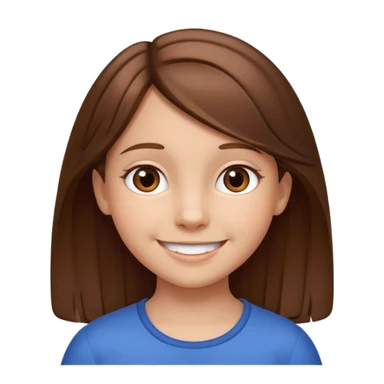 Niña de 9 años  con pelo marrón  sticker