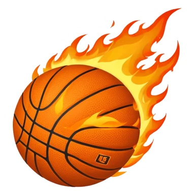 a flaming basketball sticker