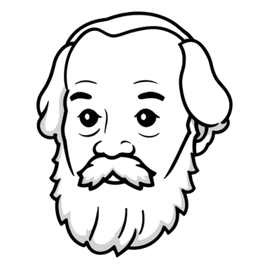 Karl Marx with a big beard, friendly expression sticker