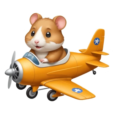 hamster riding plane sticker