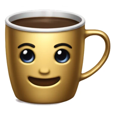 vintage Metallic Gold mug of coffe sticker