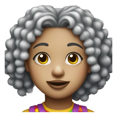 girl clown that is cute with curly hair sticker