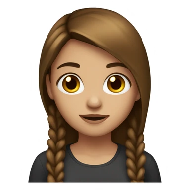 Girl, with honey brown straight hair, with dark brown eyes, sticker