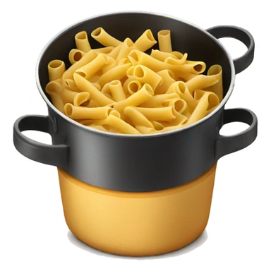 pasta is cooked in a pot sticker