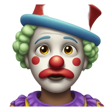 Clown fells sad sticker