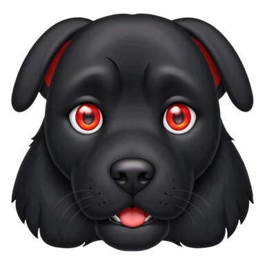 big red eyed black dog sticker