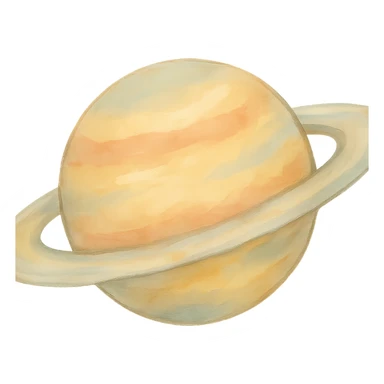 icon of a planet, soft colors, painterly sticker