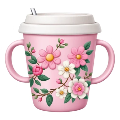 girly coffee cup with cute details sticker