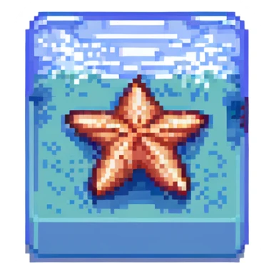 starfish pixel art style sticker