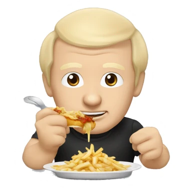 Vladimir Poutine qui mange une poutine  sticker