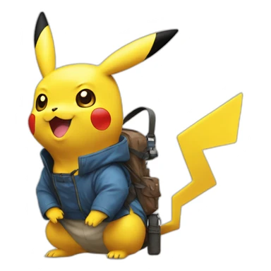 Pikachu sur dracaufeu sticker