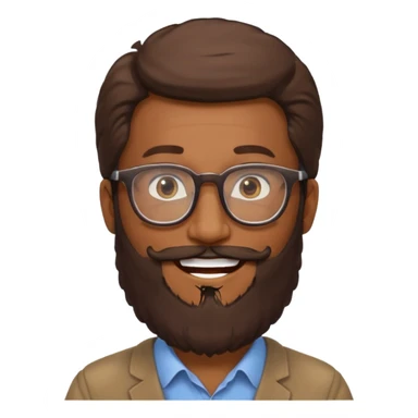 HOMME BRUN LONGUE BARBE LUNETTE sticker