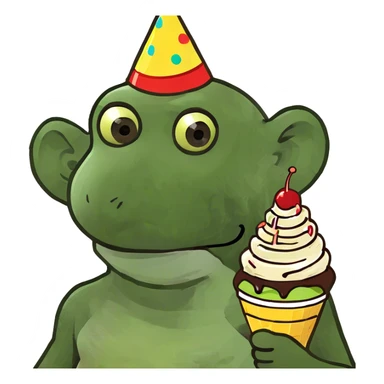 monkey holding banana split sticker