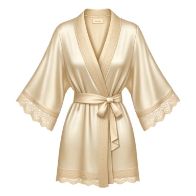Cream silk lace robe sticker