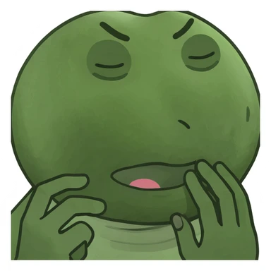 Emoji with eyes closed and a hand pinching my its mouth  sticker