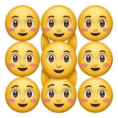 Create emoticons for me with a face in different emotions, these are supposed to be those yellow round faces that are on the keyboard sticker
