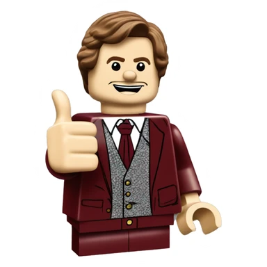 Ron burgundy thumbs up Lego sticker