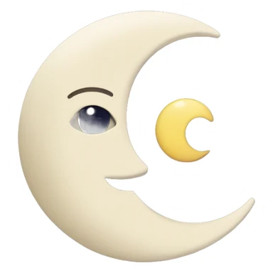 Moon astrology symbol with cute face sticker