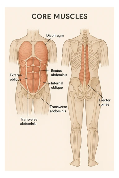 muscoli del Core anatomia sticker
